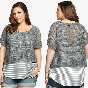 Torrid crochet cropped shirt